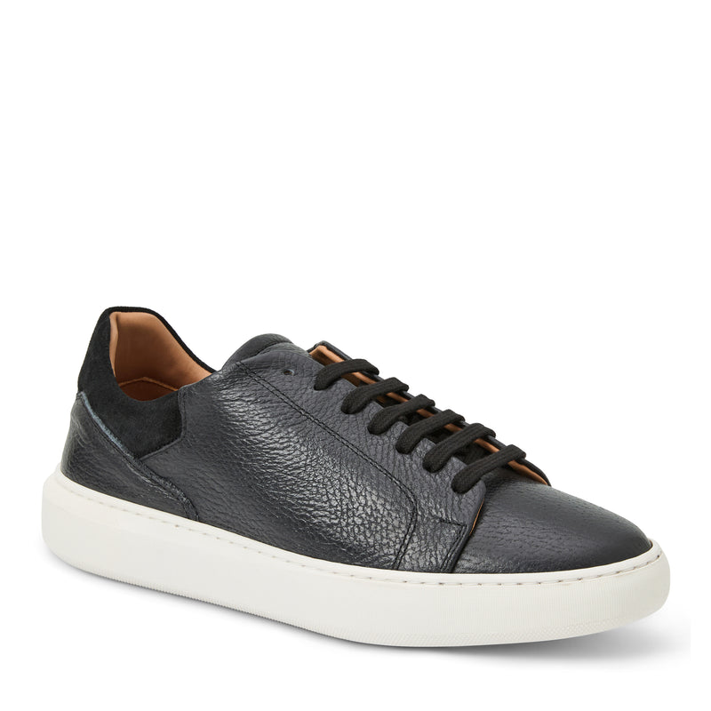 Salvatore Lace-To-Toe Leather Sneaker-Black