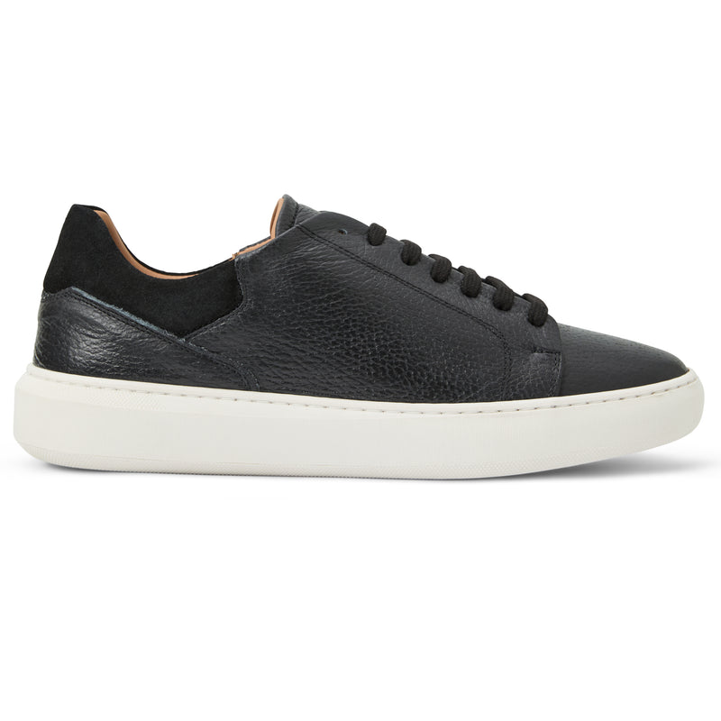 Salvatore Lace-To-Toe Leather Sneaker-Black