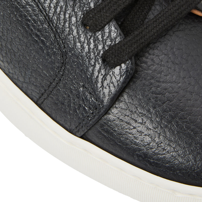 Salvatore Lace-To-Toe Leather Sneaker-Black