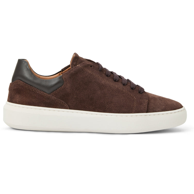 Salvatore Lace-To-Toe Suede Sneaker-Brown