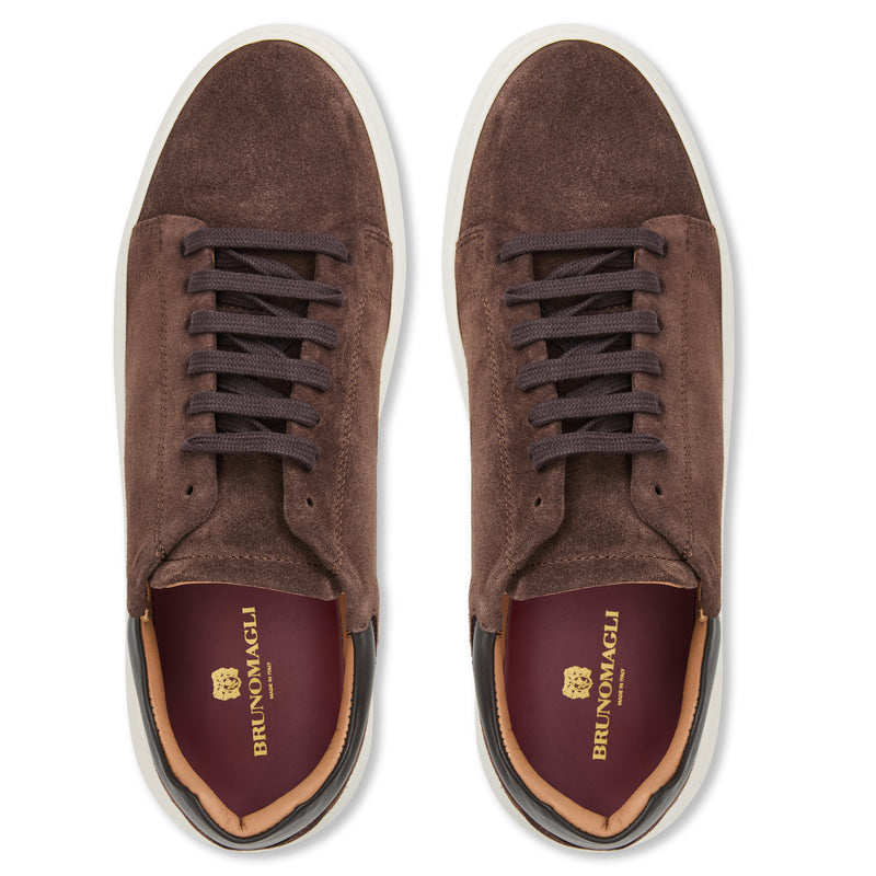 Salvatore Lace-To-Toe Suede Sneaker-Brown