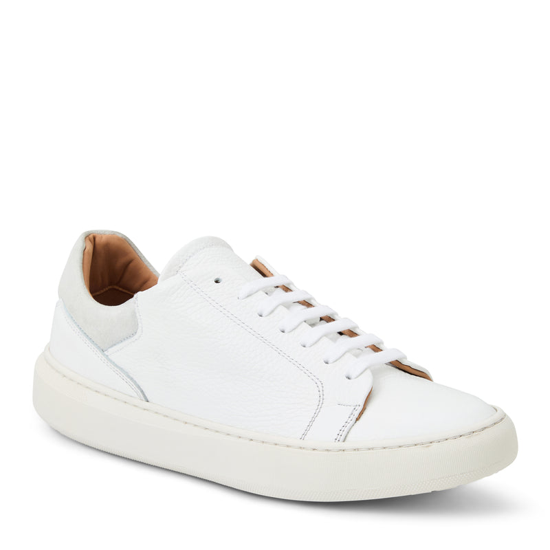 Salvatore Lace-To-Toe Leather Sneaker-White