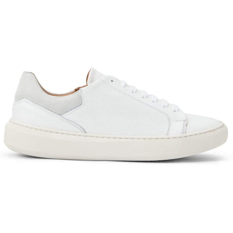 Salvatore Lace-To-Toe Leather Sneaker-White