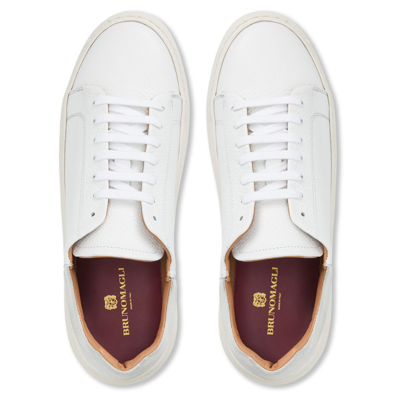 Salvatore Lace-To-Toe Leather Sneaker-White