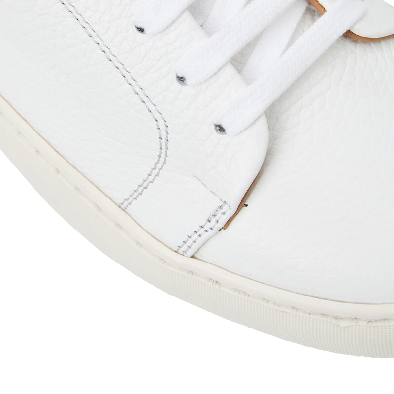 Salvatore Lace-To-Toe Leather Sneaker-White