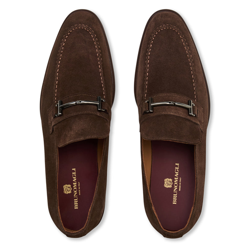 Sante Double Gore Classic Bit Loafer-Brown Suede