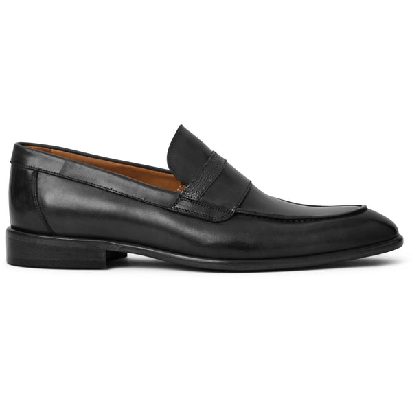 Silvestro Embosssed Bit Loafer Black Leather