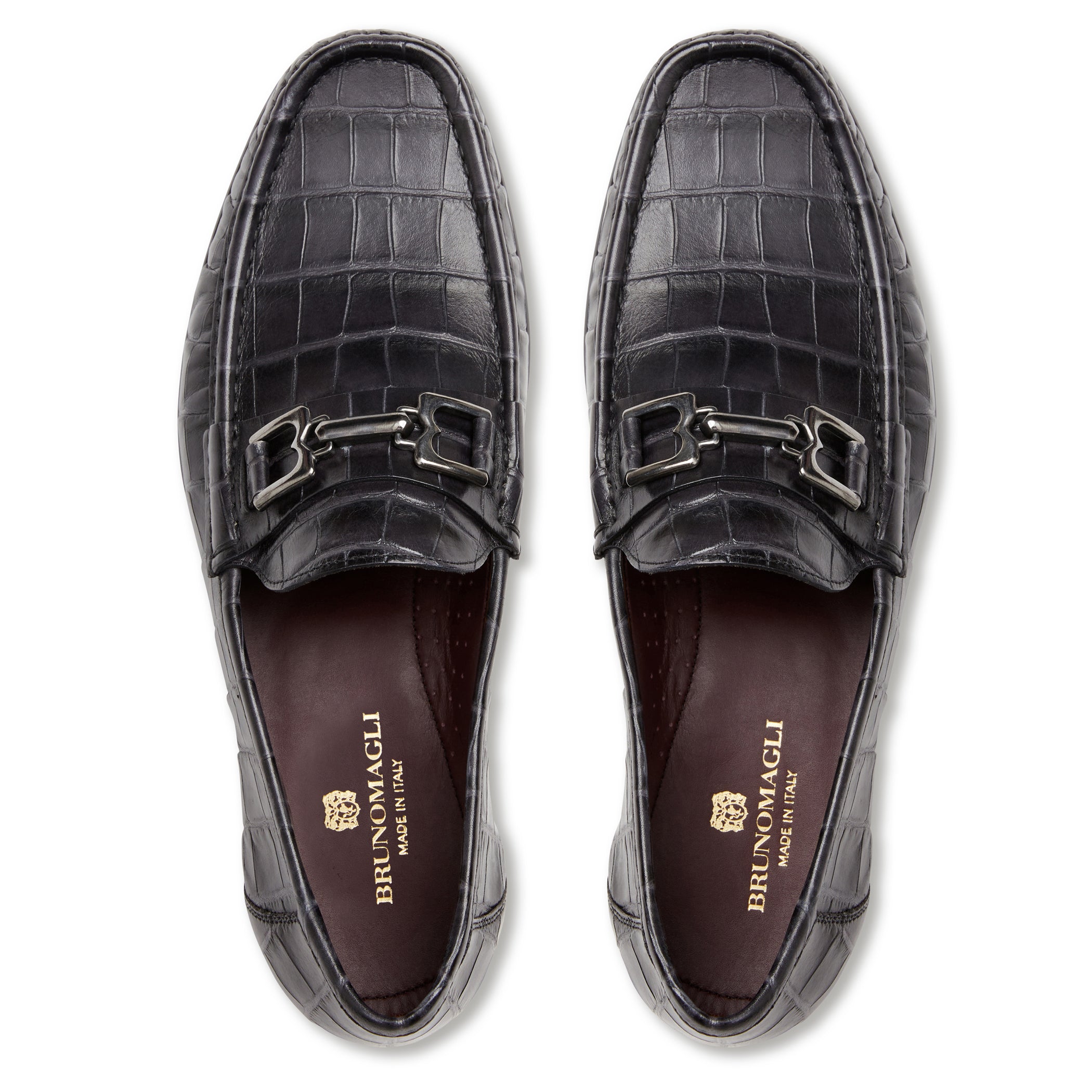 Trieste Classic Moccasin- Black Croc – Bruno Magli