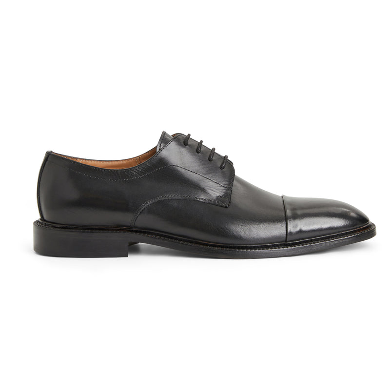 Aydin Cap toe leather Derby-Black