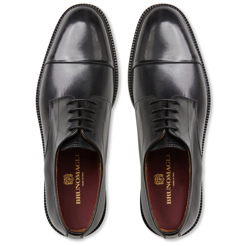 Aydin Cap toe leather Derby-Black