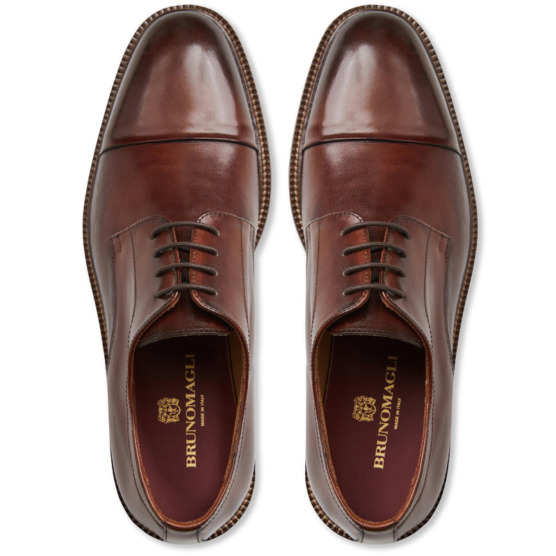 Aydin Cap toe leather Derby-Cognac