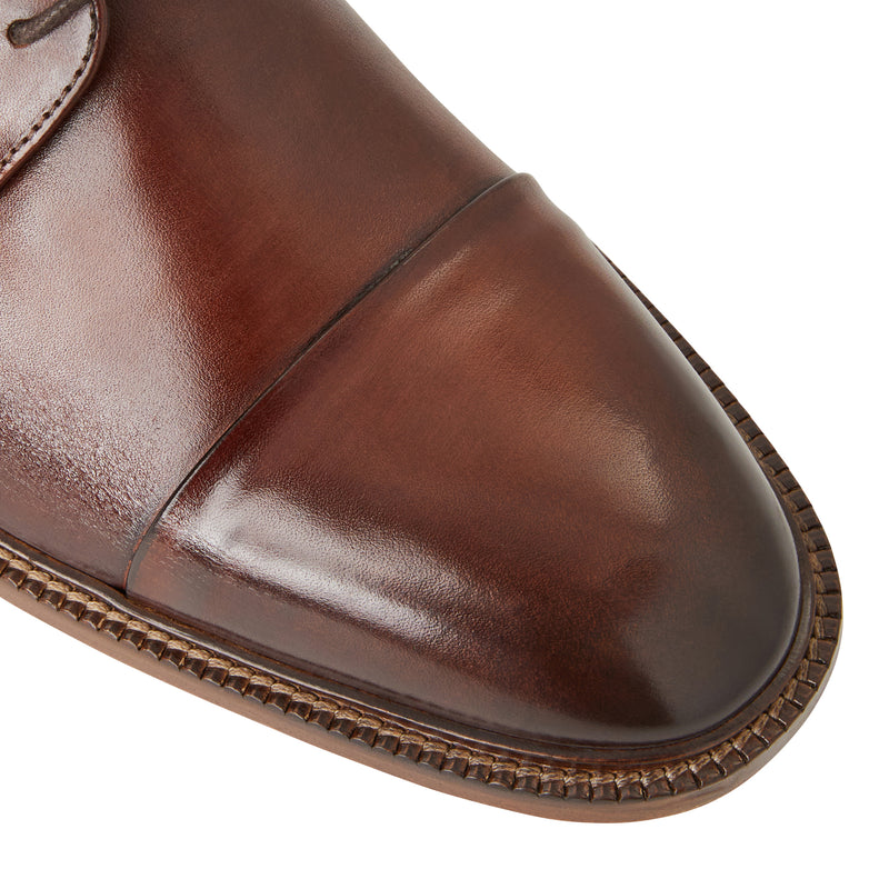 Aydin Cap toe leather Derby-Cognac