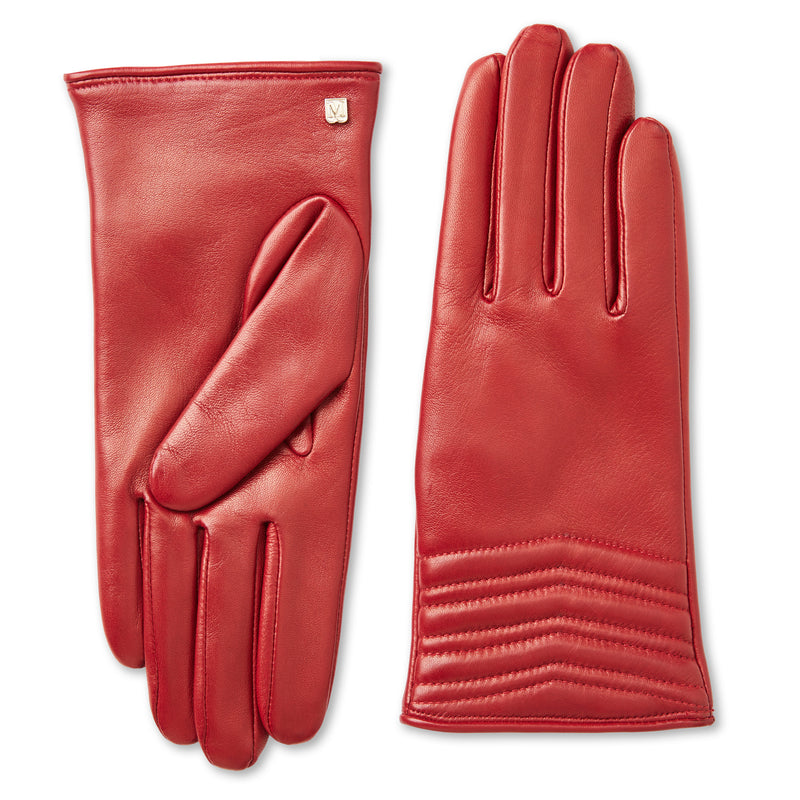 Women's CHEVRON QUILTED GLOVE-RED