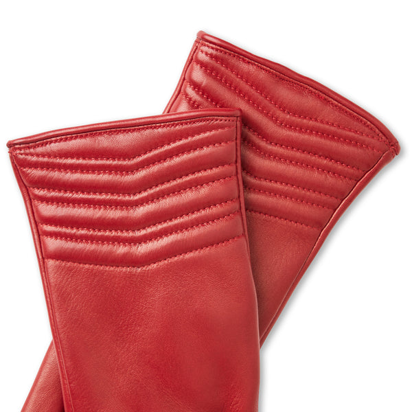 Women's CHEVRON QUILTED GLOVE-RED