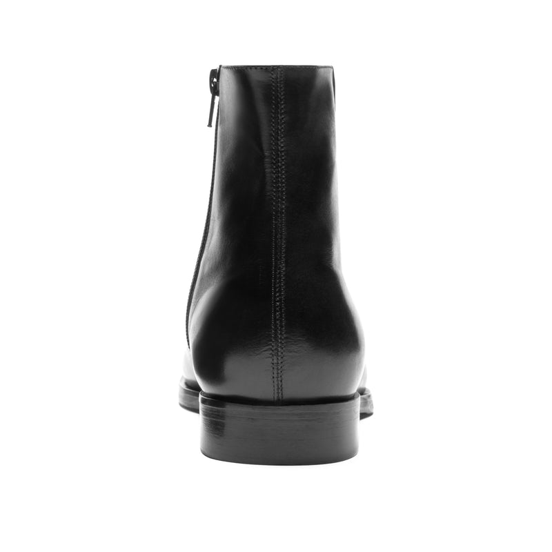 Calvin Side Zip Leather Boot-Black