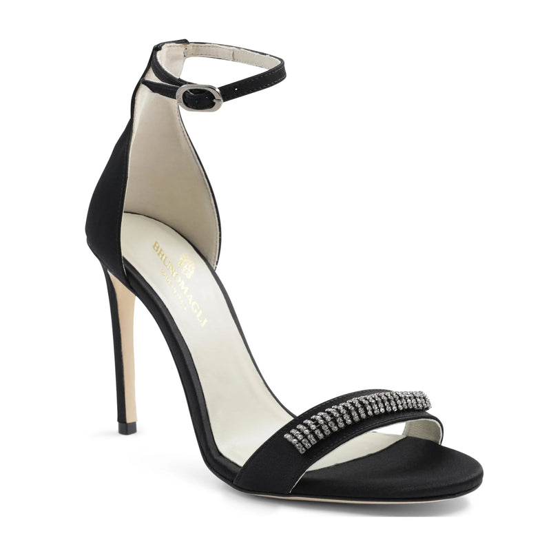 Amazon.com | Kluolandi Crystal Embellished Strappy Heels for Women Open Toe  Stiletto Heeled Sandals Dressy Summer Shoes Black Size 7 | Shoes