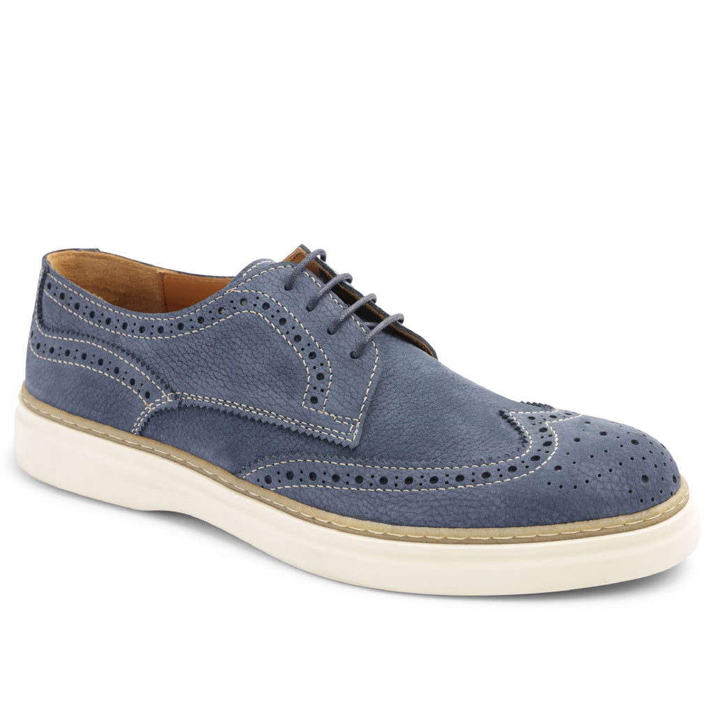 Salento Brogue Wingtip Leather Derby Blue Bruno Magli