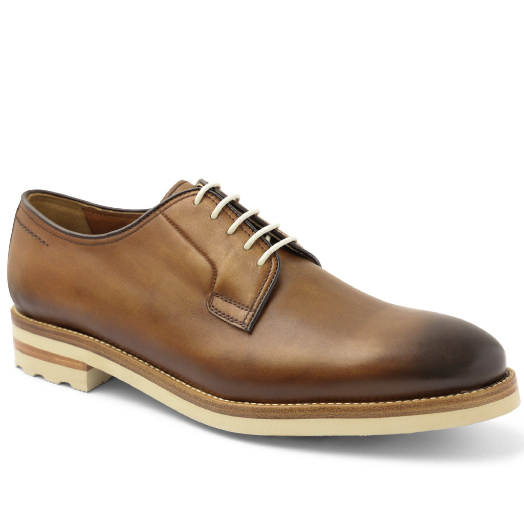 Viterbo Plain Toe Leather Derby - Cognac – Bruno Magli