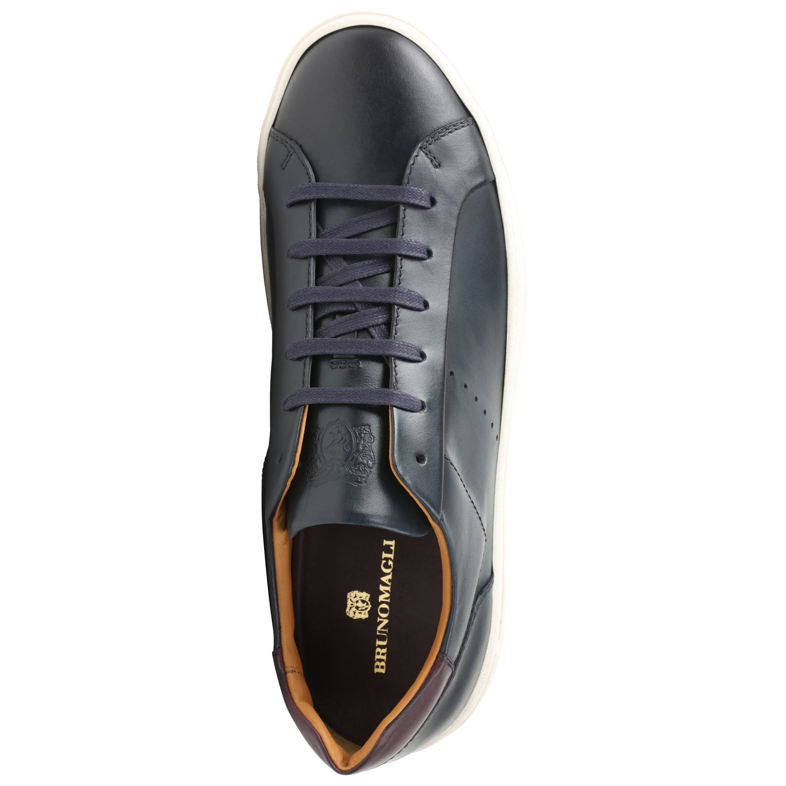 Dante Lace-to-Toe Leather Sneaker - Navy – Bruno Magli