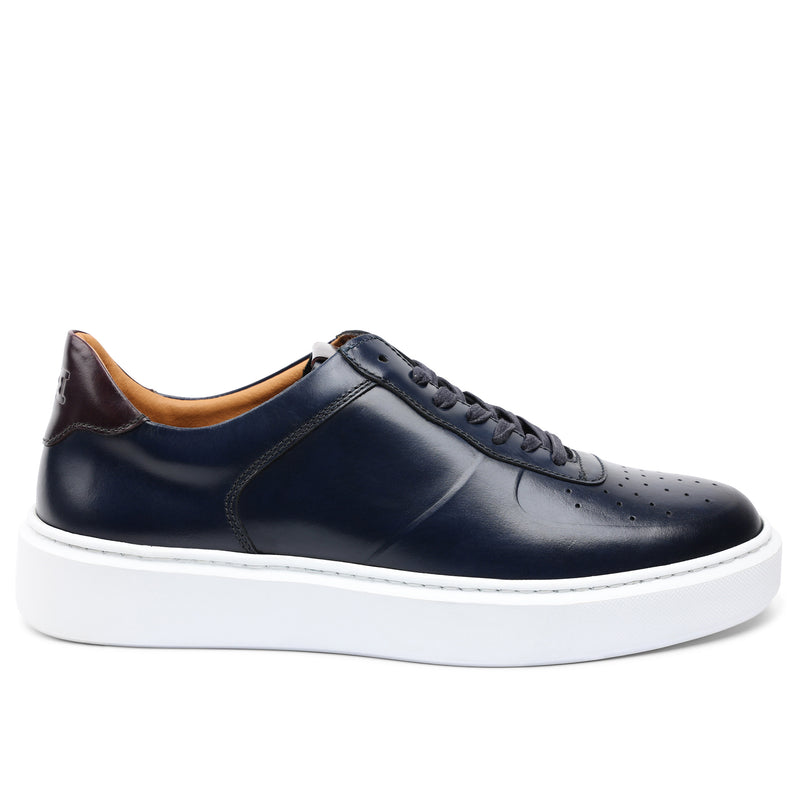 Falcone Leather Sport Lace-Up Sneaker - Navy – Bruno Magli